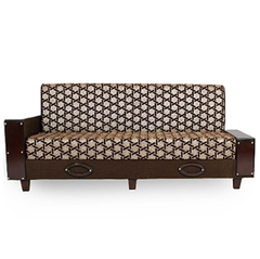 Galaxy e arm Sofa Cum Bed Imported Brown Colour (2 Cushion Free)